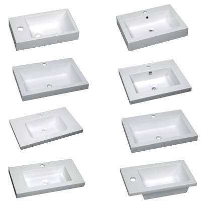 Bathroom sinks handmade wash basin white vanity Artificial stone basin rectangle Polymer resin washbasin hand wash