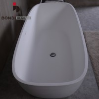 Easy repair floor standing corians solid surface rectangle bathtub,artificial stone bathtub with built in over flow