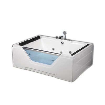 Bathtubs acrylic hot massage whirlpool bathtub with glass window 2 person bathtub double person bath tub dropin bathtub