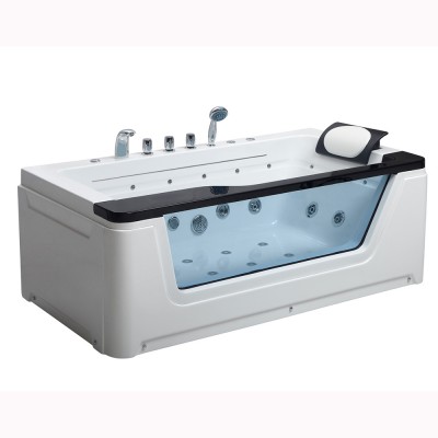 Bathtubs acrylic hot massage whirlpool bathtub with glass window 2 person bathtub double person bath tub