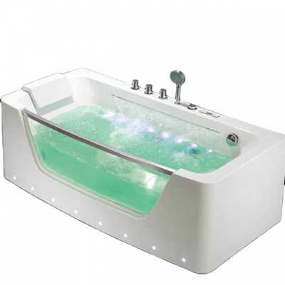 Bathtubs acrylic hot massage whirlpool bathtub with glass window 2 person bathtub double person bath tub