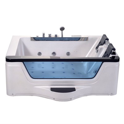 New style acrylic hot massage whirlpool bathtub with glass window 2 person bathtub double person